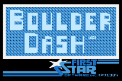 Заголовочный экран Boulder Dash на Atari 800